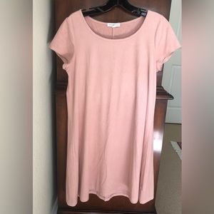 Socialite Blush Faux Suede Dress
